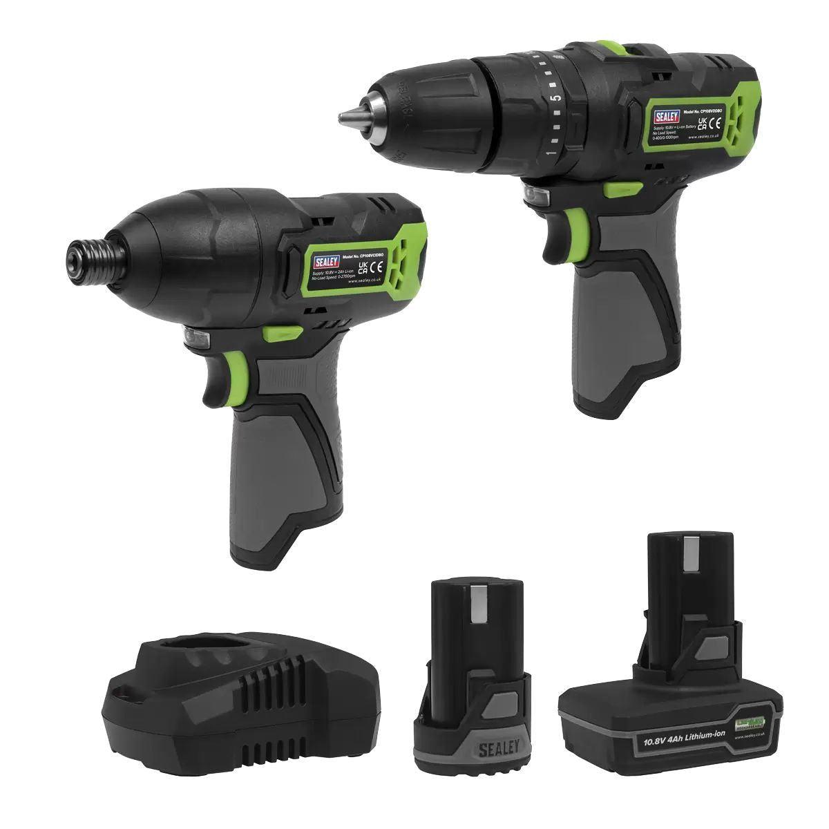 Sealey CP108VCOMBO3 2 x 10.8V SV10.8 Series Combi Drill & Impact Driver Kit