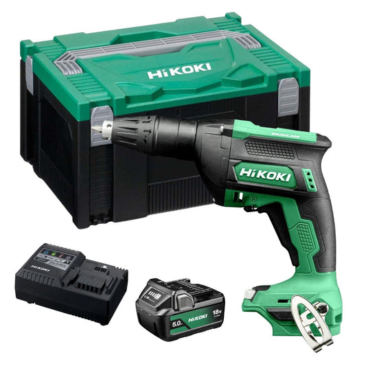 HiKOKI W18DAW2Z 18V Brushless Drywall Screwdriver With 1 x 5.0Ah Battery Charger & Case