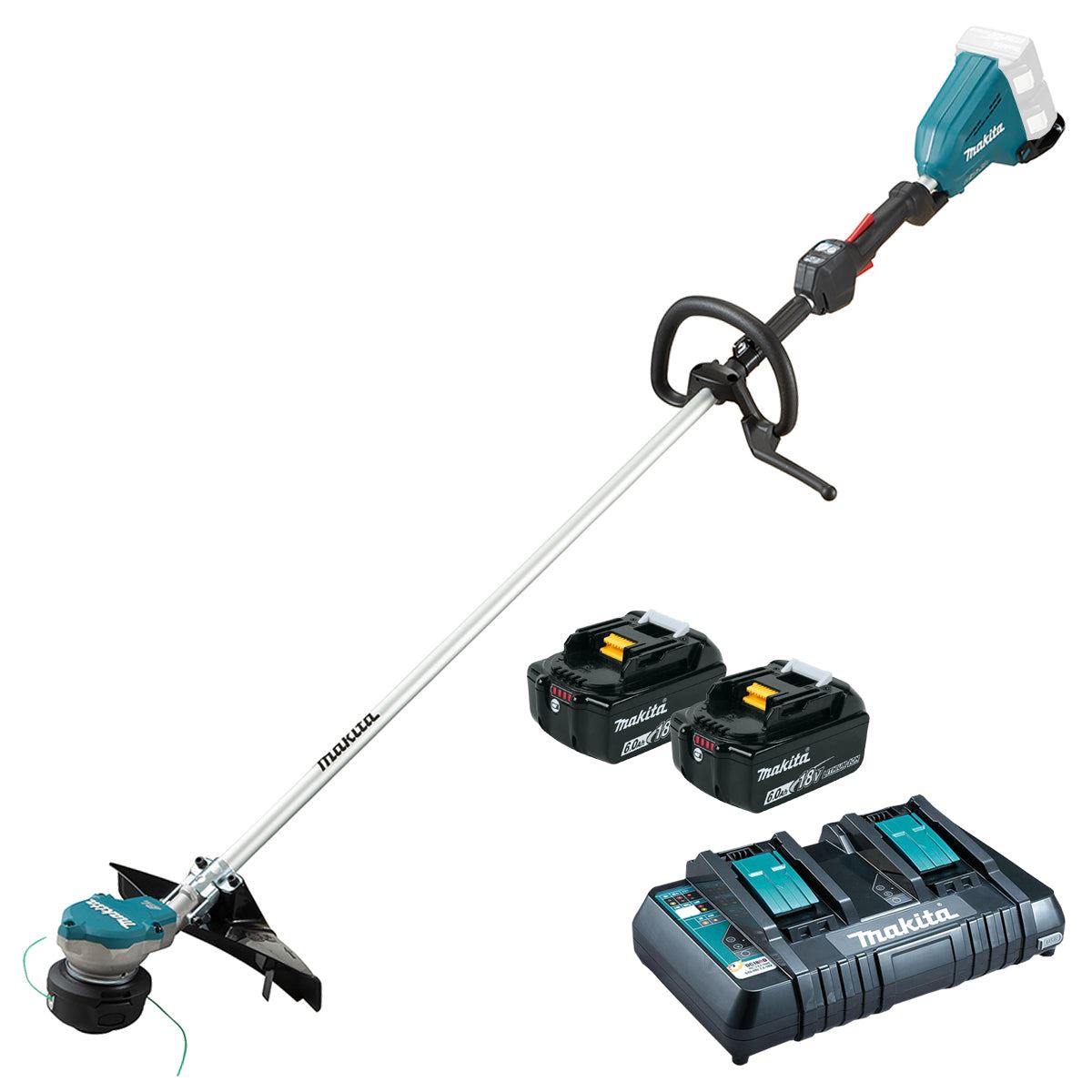 Makita DUR368LPG2 36V Brushless Line Trimmer With 2 x 6.0Ah Batteries & Charger