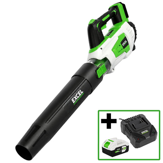 Excel 20V Leaf Blower with Turbo Mode & 1 x 4.0Ah Battery, Charger