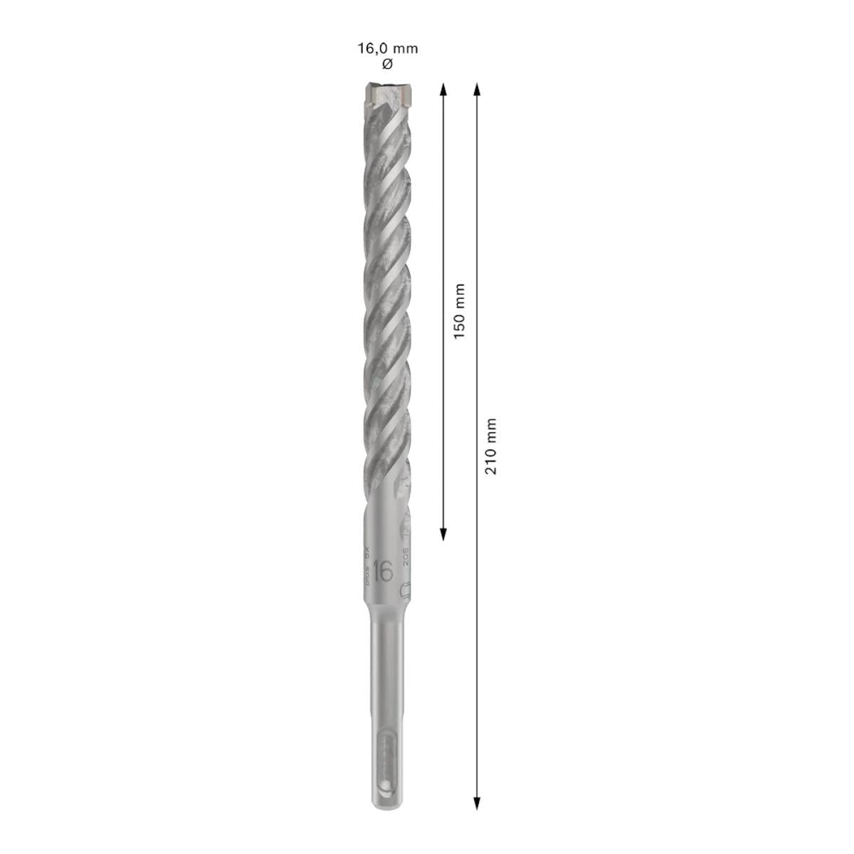 Bosch PRO SDS Plus-5X 16mm x 150mm x 210mm Hammer Drill Bit 2608833825