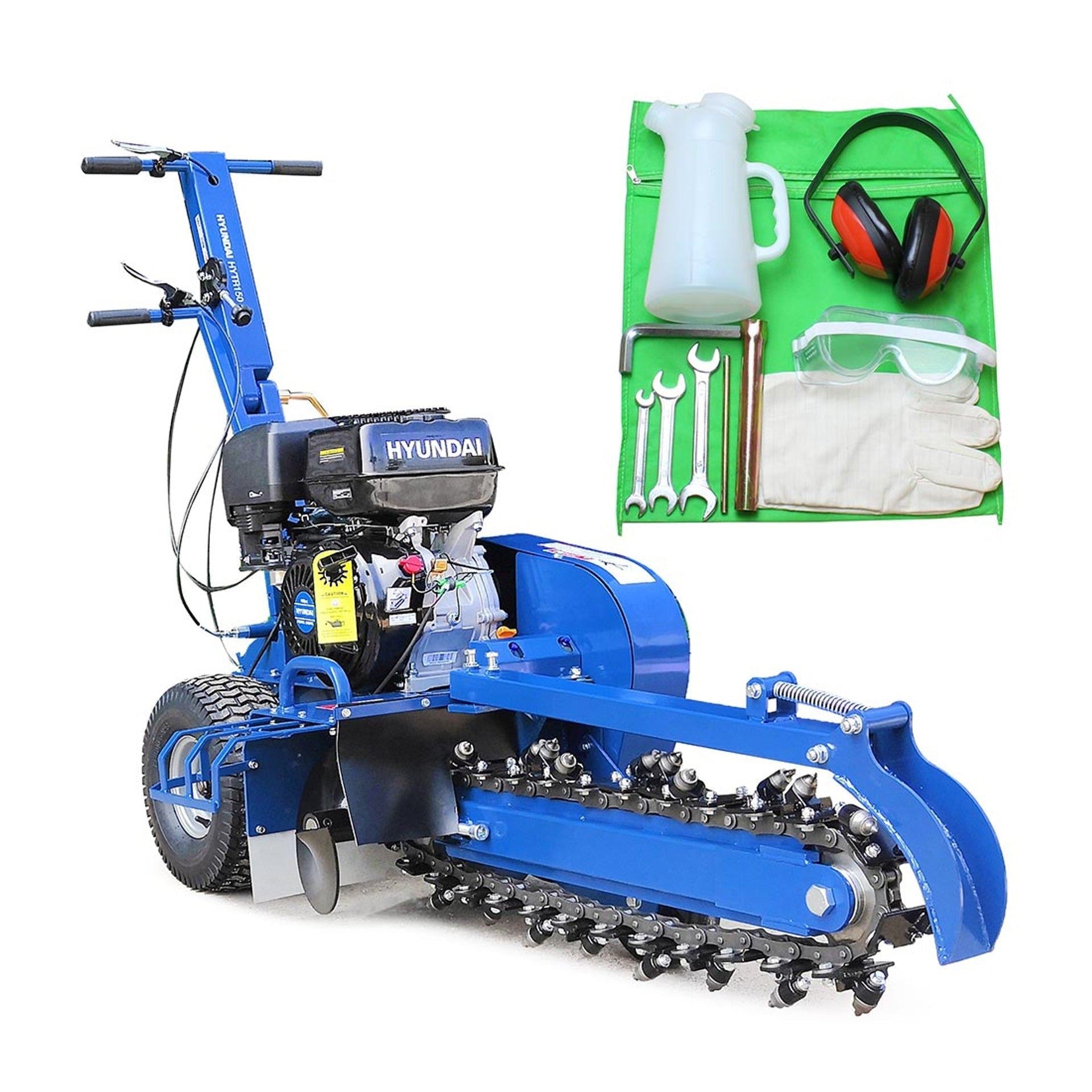 Hyundai HYTR150 420cc 14hp Petrol Trencher, Recoil Start & 600mm Depth