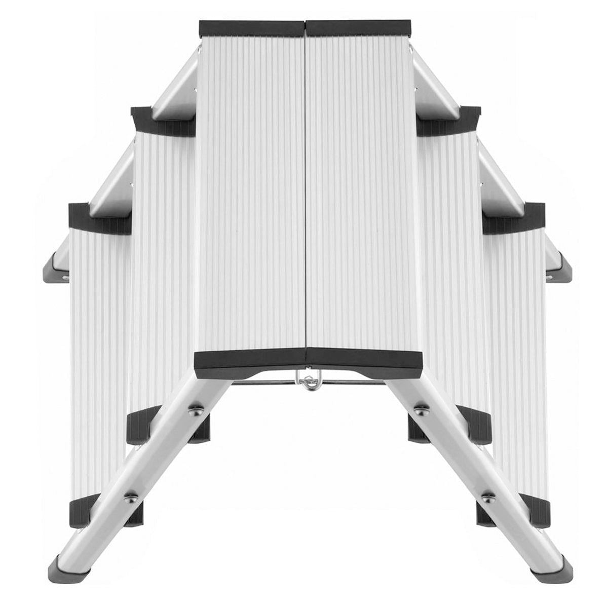 Excel Aluminium Stool Ladder 3 Tread Heavy Duty Folding Hop Up 610mm x 390mm