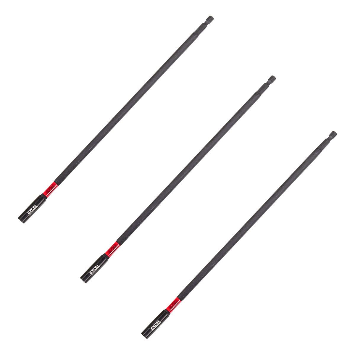 Excel 300mm Magnetic Impact Bit Holder with Blister Card Pack of 3