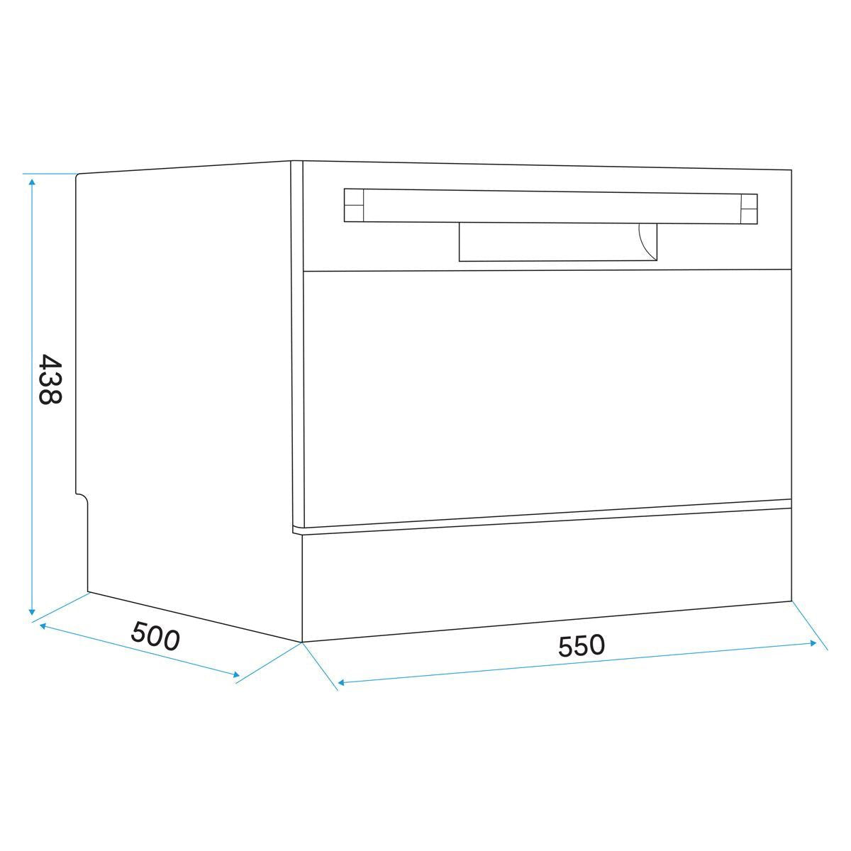Sealey DH83 Baridi Tabletop Dishwasher 6 Place Settings 6.5L Capacity White 230V