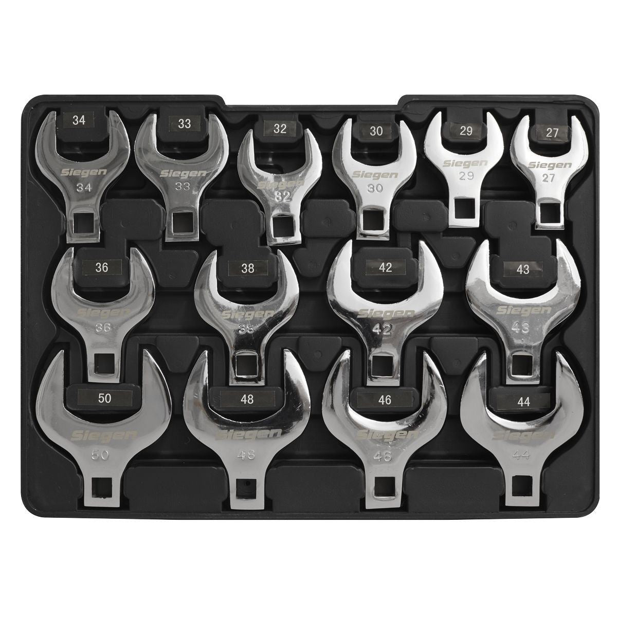 Sealey S01109 Crow's Foot Open End Spanner Set 14pc 1/2