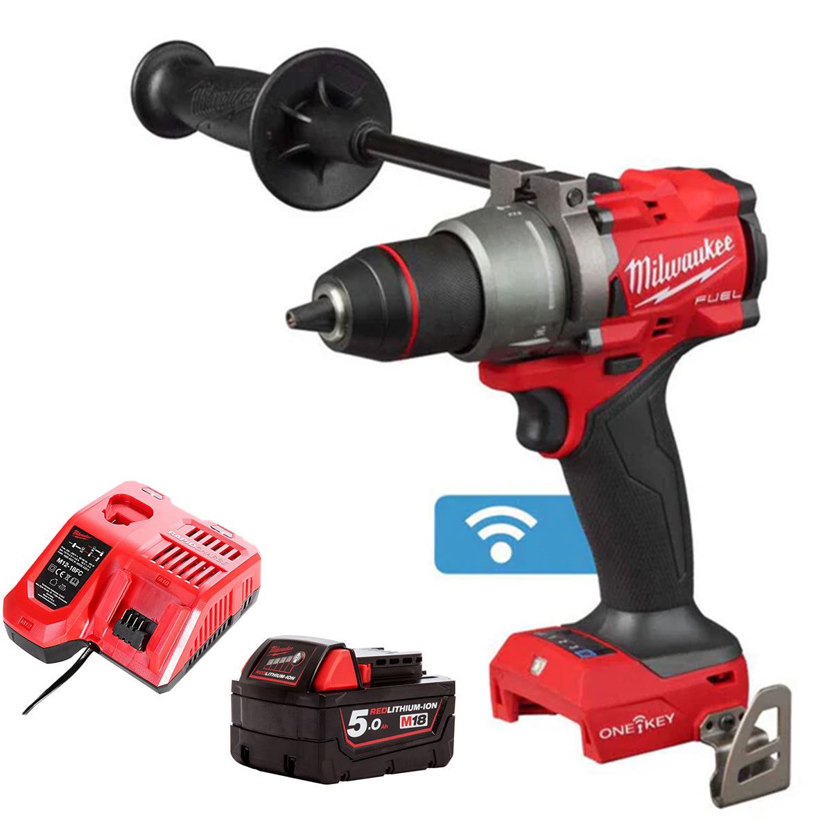 Milwaukee M18ONEPD3-0 18V Fuel One-Key Brushless Combi Drill with 1 x 5.0Ah Battery & Charger