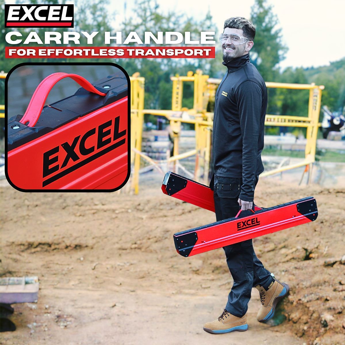 Excel Steel Sawhorse Heavy Duty Adjustable Legs Twin Pack 1178Kg Capacity Item Condition Used