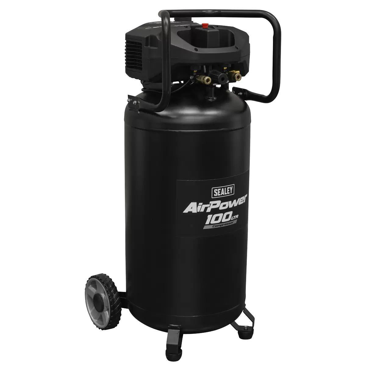 Sealey SAC100V 100L Oil Free Belt Drive Vertical Compressor 2.5hp & 230V/13A