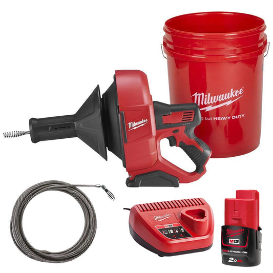 Milwaukee M12BDC6-0C 12V Compact Drain Cleaner With 1 x 2.0Ah Battery & Charger