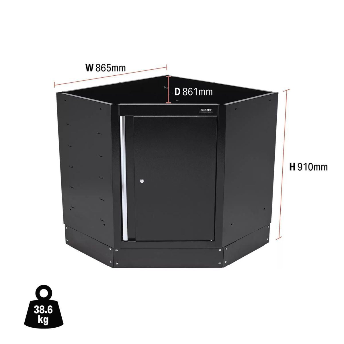 Draper MS400-1BCC BUNKER Modular Corner Floor Cabinet 865mm 33199