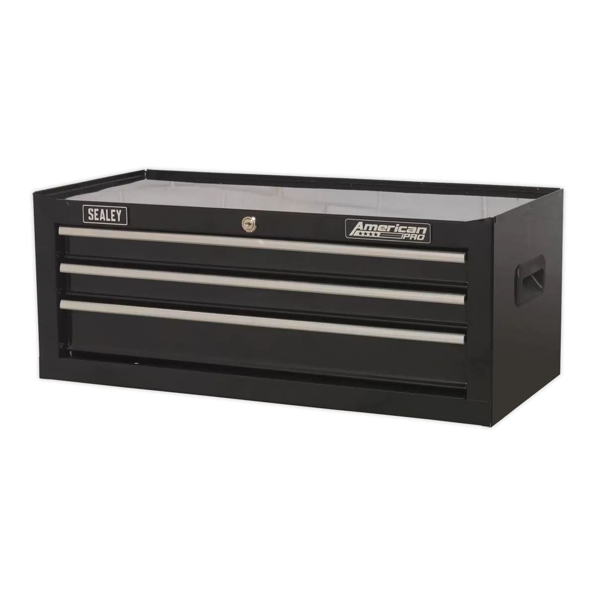 Sealey AP223B Mid-Box 3 Drawer with Ball-Bearing Slides-Black