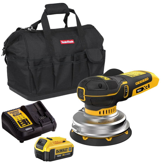 Dewalt DCW211N-XJ 18V XR Brushless 125mm Random Orbital Sander with 1 x 4.0Ah Battery Charger & Bag