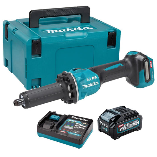 Makita GD001GZ01 40V Max XGT Brushless Die Grinder with 1 x 4.0Ah Battery Charger & Case