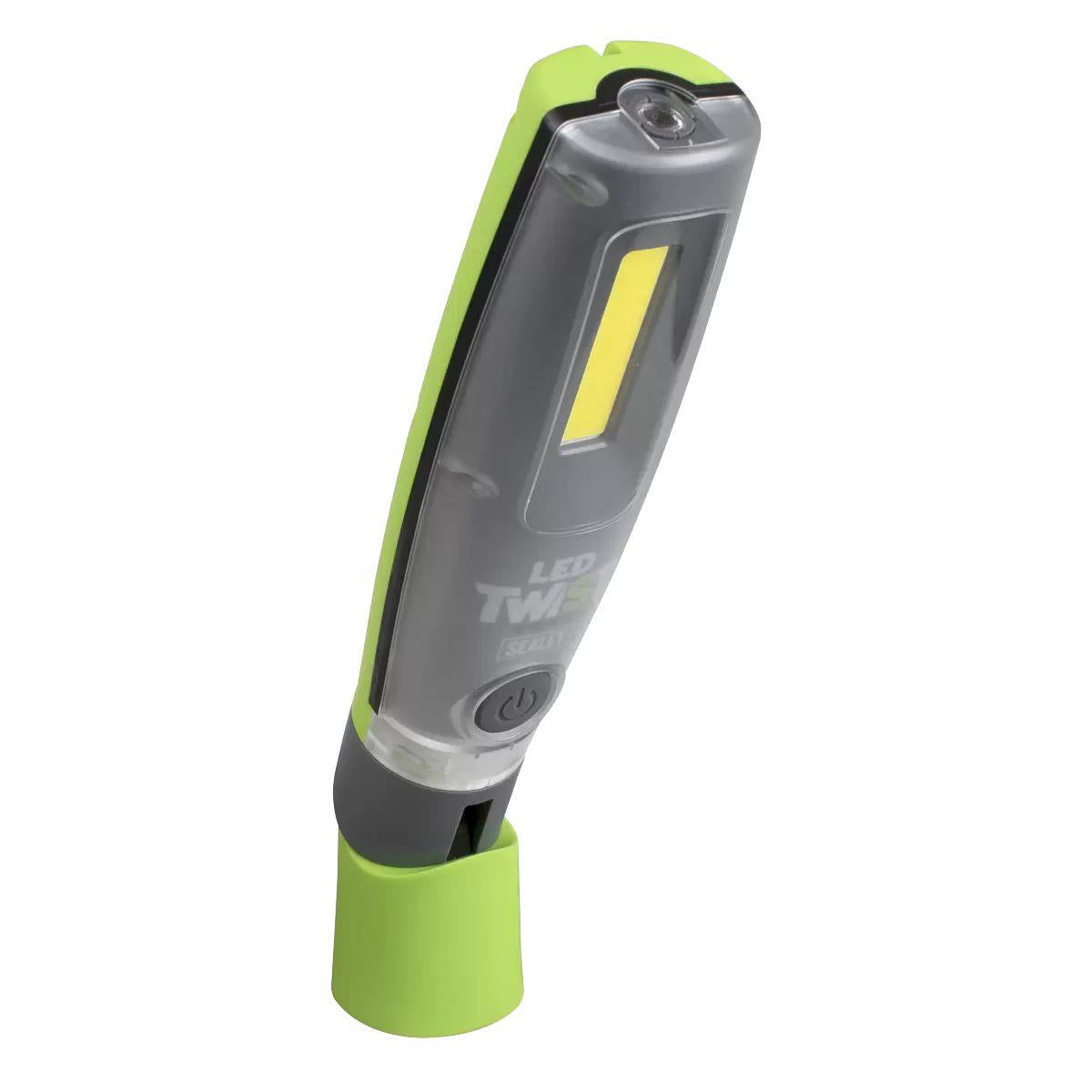 Sealey LED2001GDB LED Twist Rechargeable Inspection Light 16W Cob & 1W Smd Green Display Box of 12