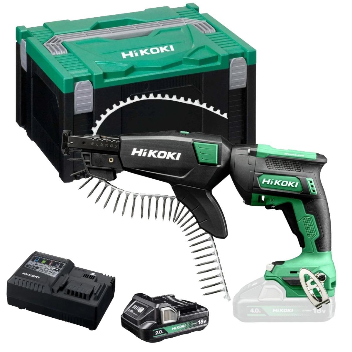 HiKOKI W18DAW3Z 18V Brushless Drywall Screwdriver with 1 x 2.0Ah Battery Charger & Case