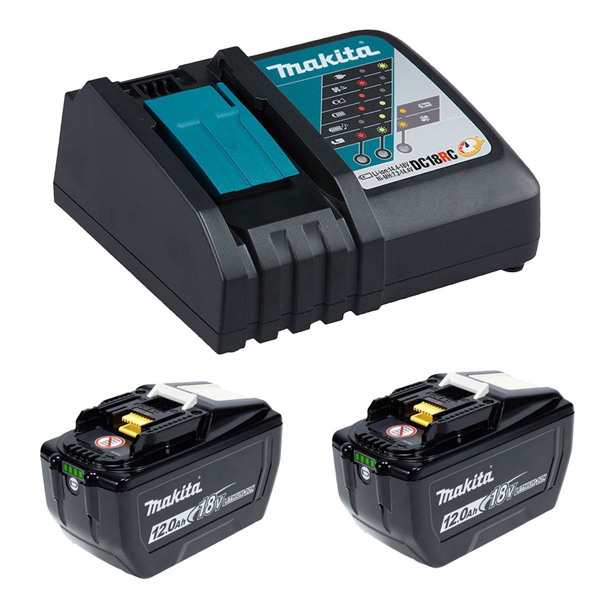 Makita BL18120X2DC18RC 18V LXT Li-ion 2 x 12.0Ah Battery and Fast Charger