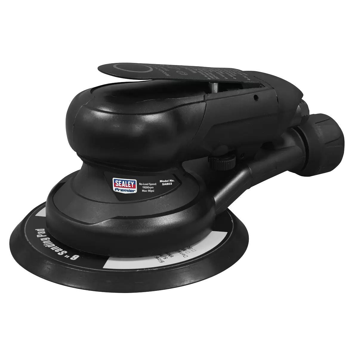 Sealey SA803 Air Palm Orbital Sander Ø150mm Dust-Free, Durable, and Noise-Reducing Sander for Precision Sanding