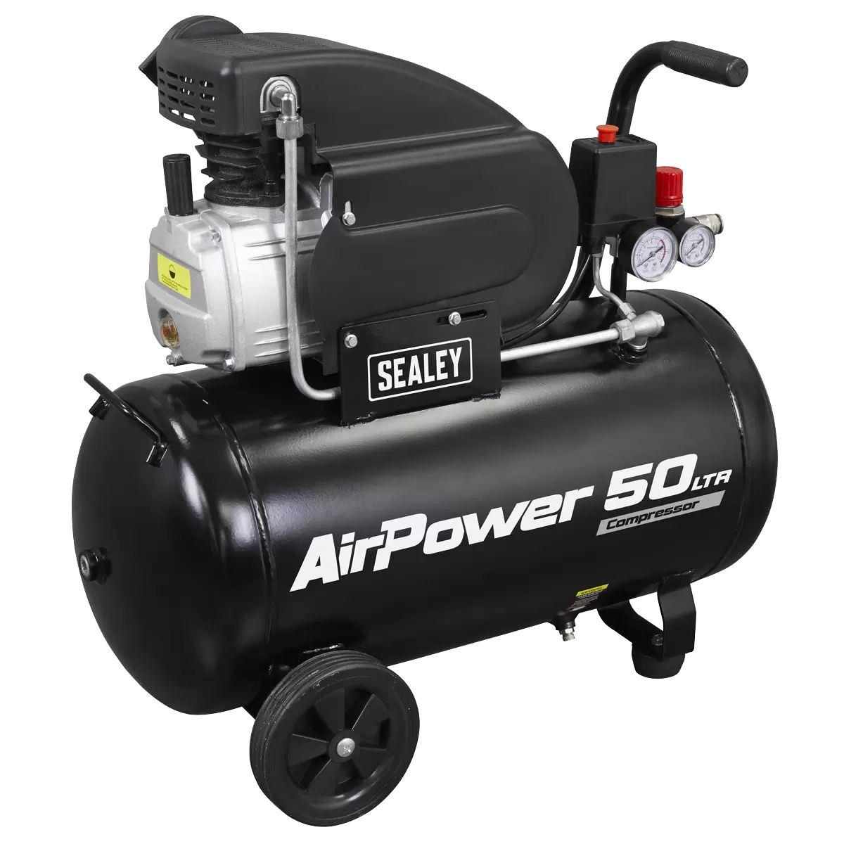 Sealey SAC5020APK 50L Direct Drive Air Compressor with 4pc Air Accessory Kit 230V