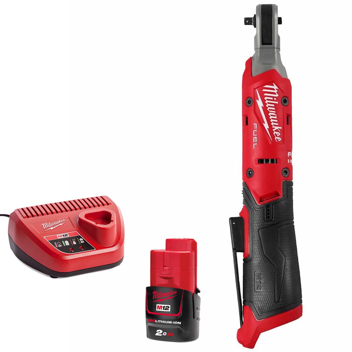 Milwaukee M12FIR14G2-0 12V Brushless Ratchet With 1 x 2.0Ah Battery & Charger