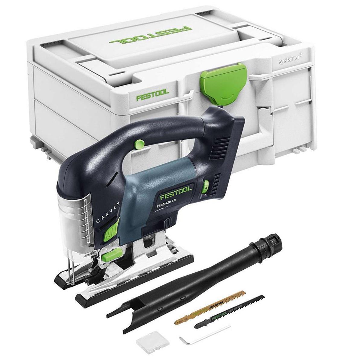 Festool PSBC 420 EB-Basic GB 18V Brushless Pendulum Jigsaw with 1 x 5.0Ah Battery Charger & Case