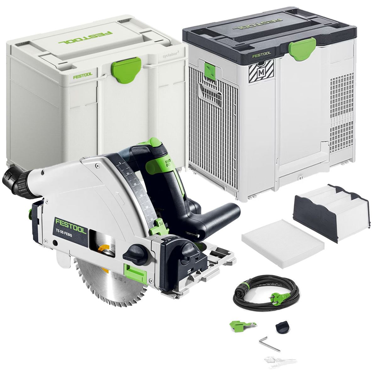 Festool TS 55 FEBQ-Plus 230V GB 160mm Circular Plunge-Cut Saw - 576706 With SYS-AIR M Air purifier 577785
