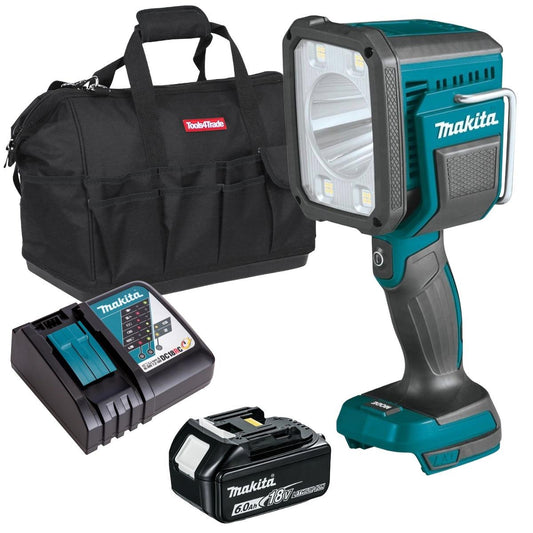 Makita DML812 14.4V / 18V LXT Cordless Flashlight with 1 x 6.0Ah Battery Charger & Bag