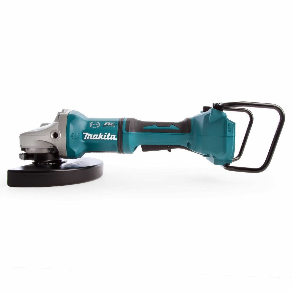 Makita DGA900Z 36V Brushless Angle Grinder With 2 x 5.0Ah Battery Charger & Dust Collecting Wheel Guard