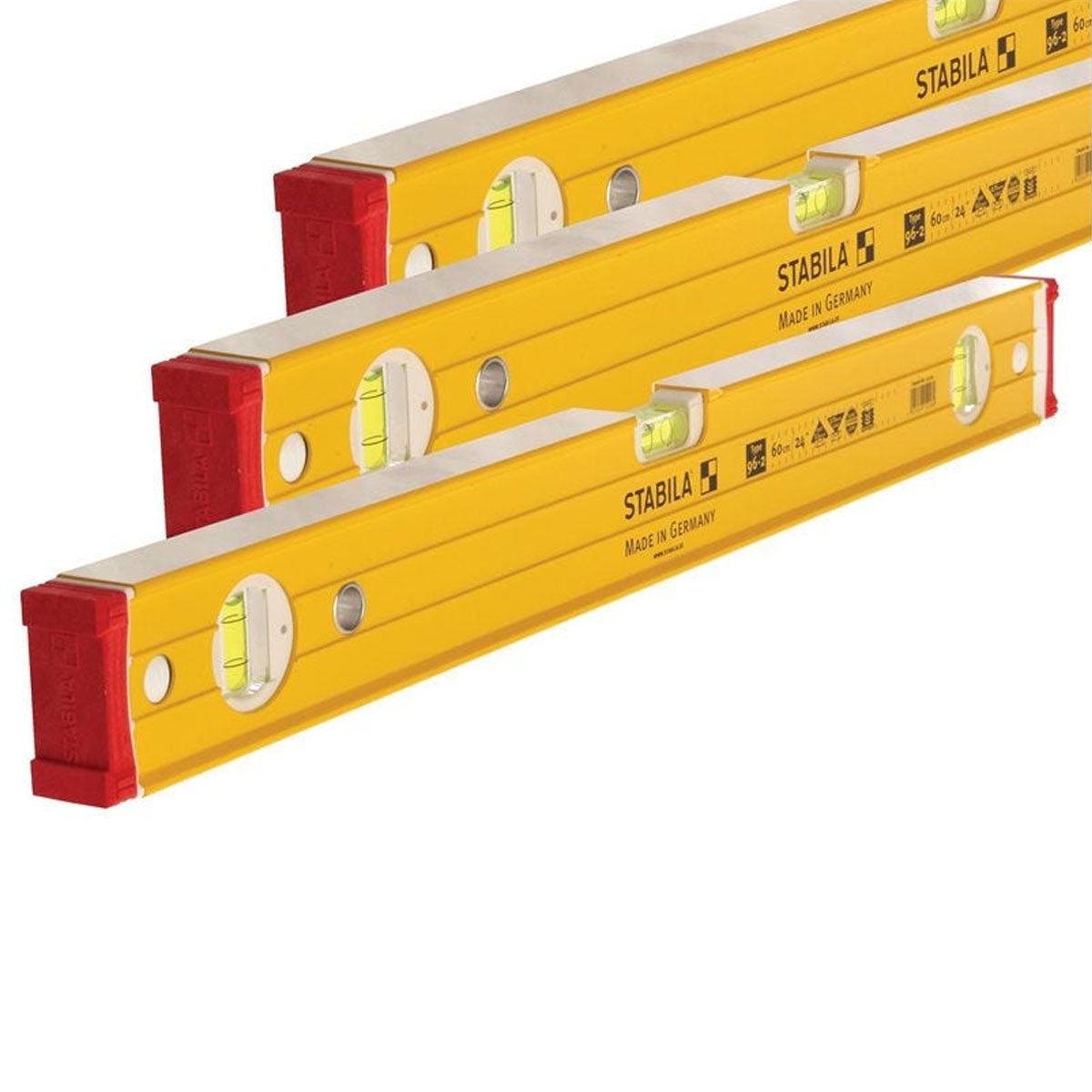 Stabila STB96-2-SPSET 96-2 Spirit Level 60cm, 120cm & 180cm - 17379