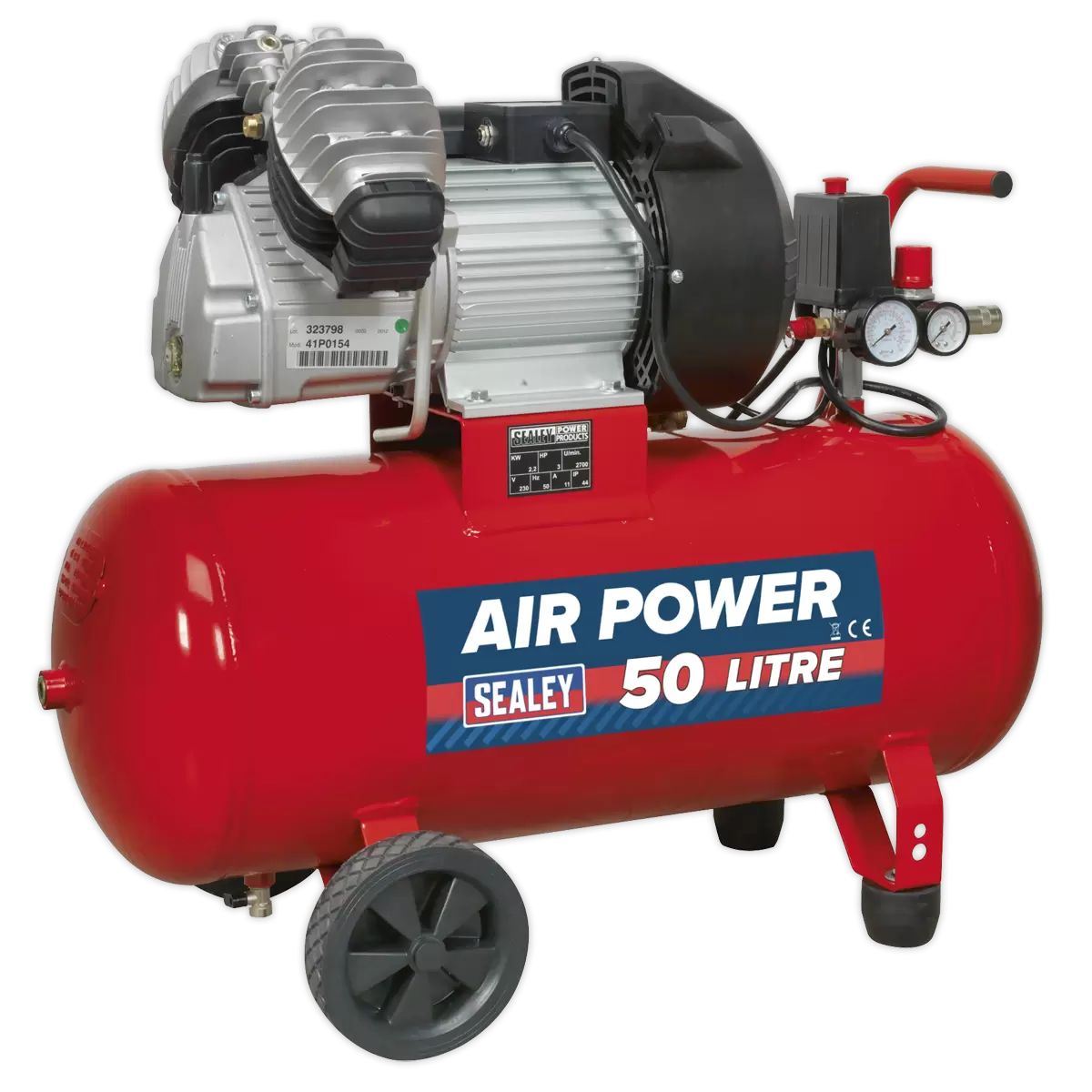 Sealey SAC05030v 50L V-Twin Direct Drive Air Compressor 230V/13A