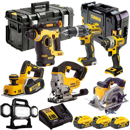 Dewalt 18V 7 Piece Power Tool Kit with 3 x 5.0Ah Batteries T4TKIT-856