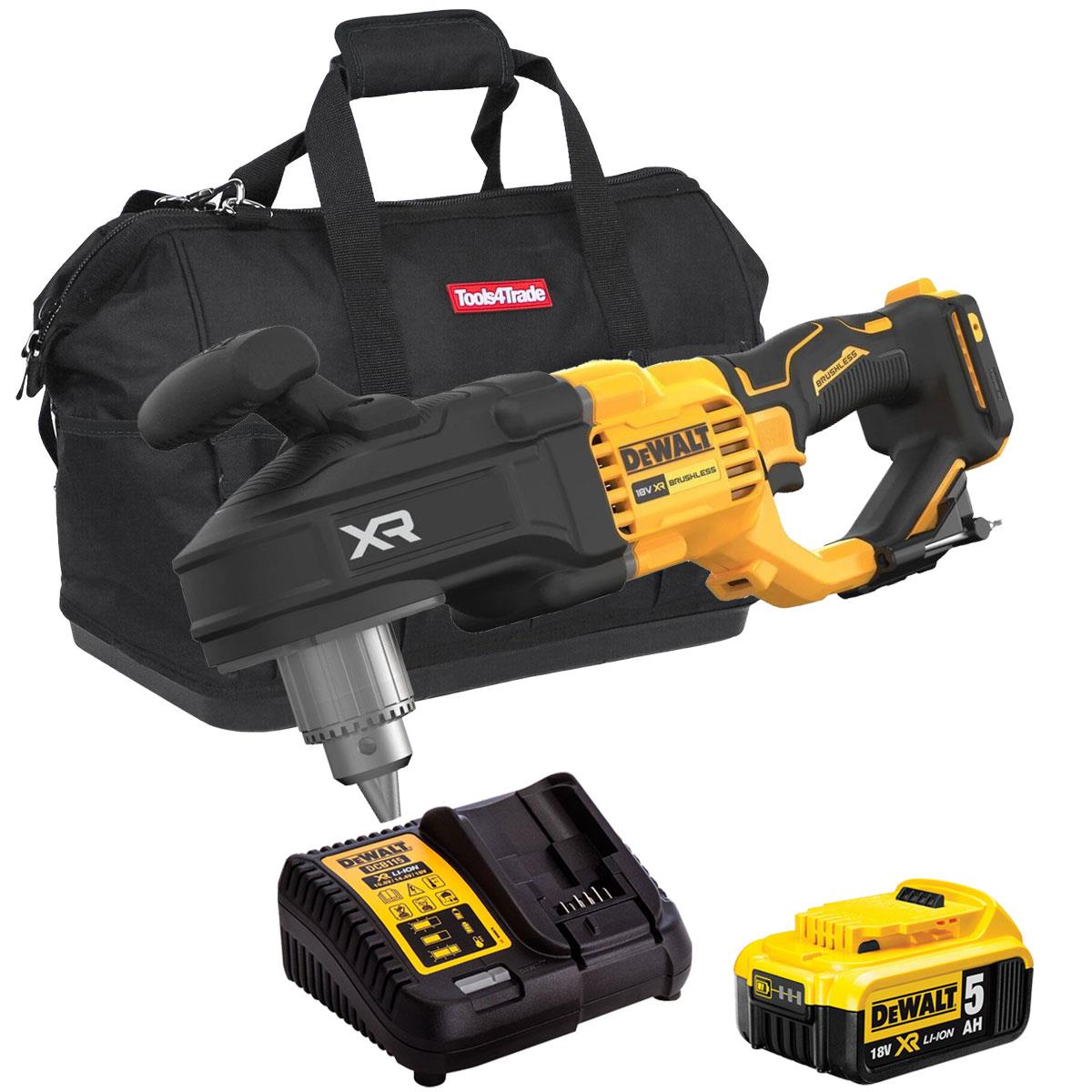 Dewalt DCD444N 18V Brushless Stud & Joist Drill with 1 x 5.0Ah Battery Charger & Bag