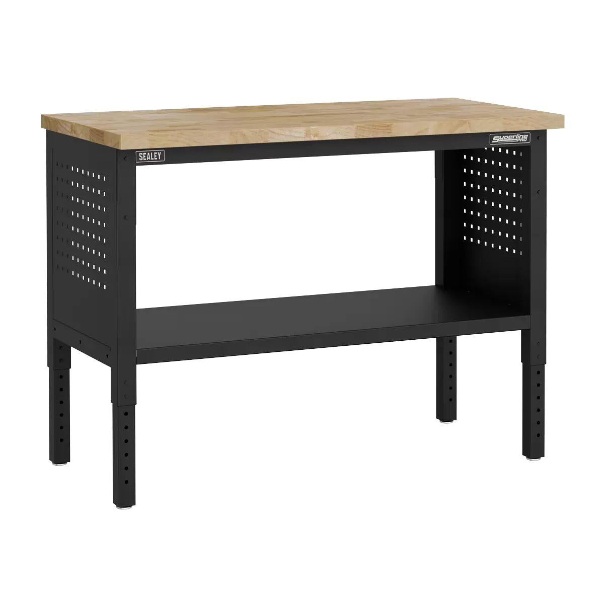 Sealey APMWB50W Superline PRO Modular Adjustable Height Workbench with Wooden Worktop 1265mm