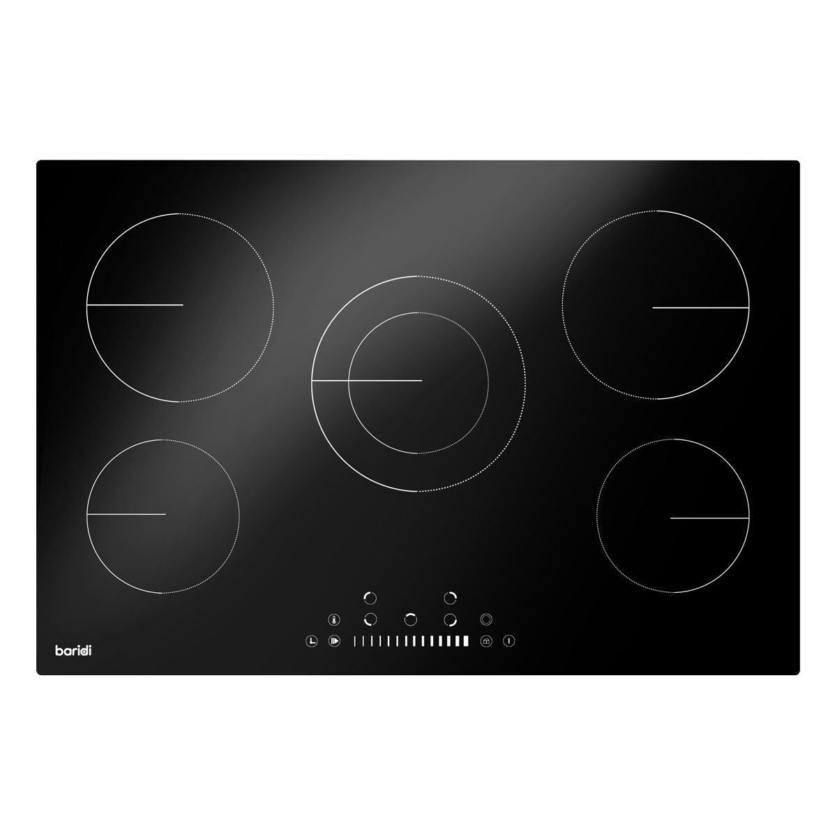 Sealey DH175 Baridi Integrated Ceramic Hob with 5 Cooking Zones 77cm 8200W Output