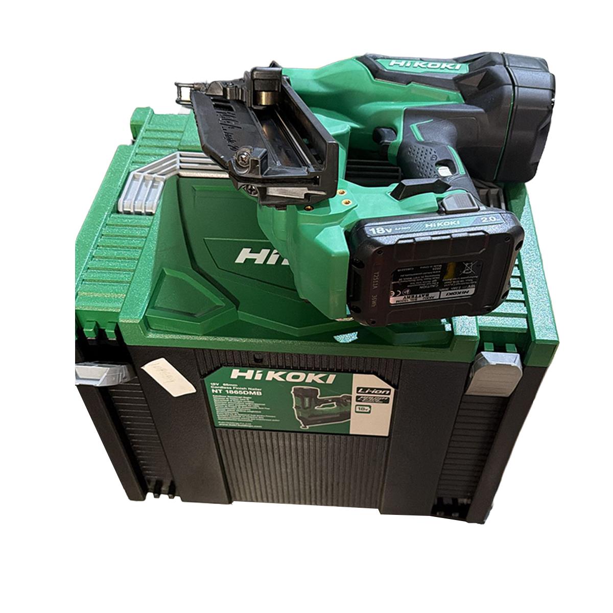 Hikoki NT1865DMBJYZ 18V Brushless 16G Second Fix Angled Finish Nail Gun with 2 x 2.0Ah Battery, Charger & Case Item Condition Seller Refurbished