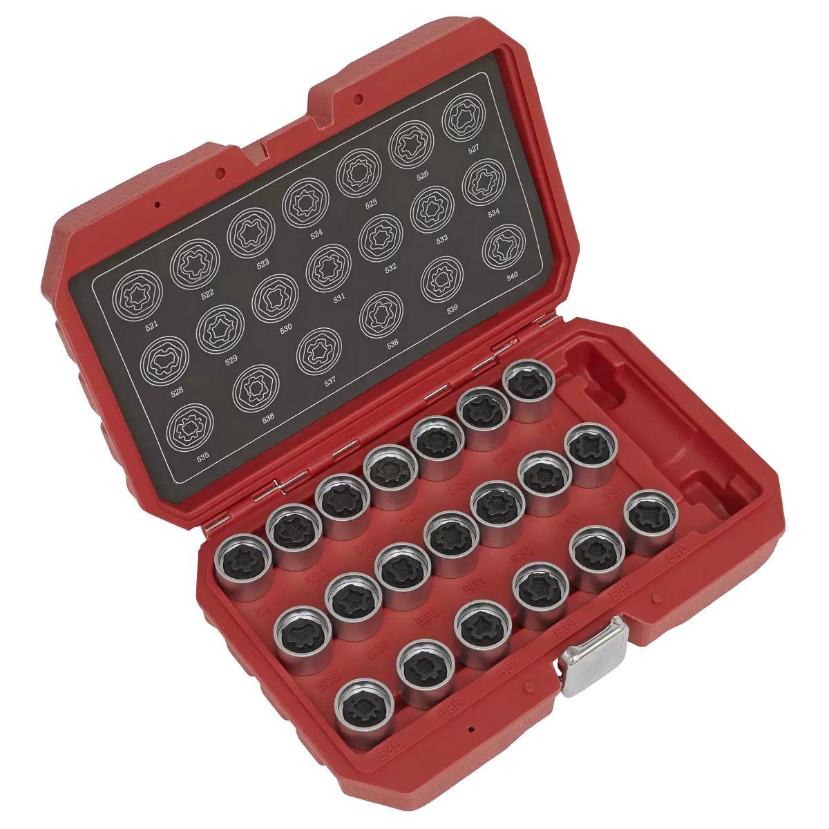 Sealey SX219 Locking Wheel Nut Key Set for VAG 20pc