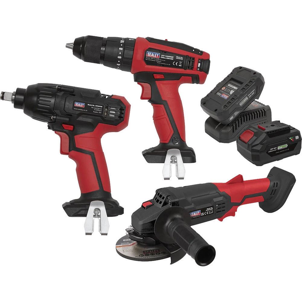 Sealey CP20VCOMBO1 CP20V 3 Piece Cordless Kit with 2 x 3.0Ah Batteries