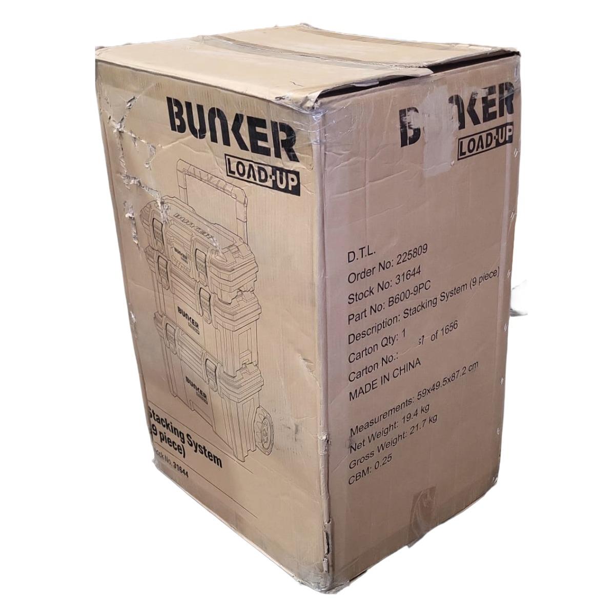 BUNKER B600-9PC Load-Up 9 Piece Stacking Storage System - 31644 Item Condition Damaged Box
