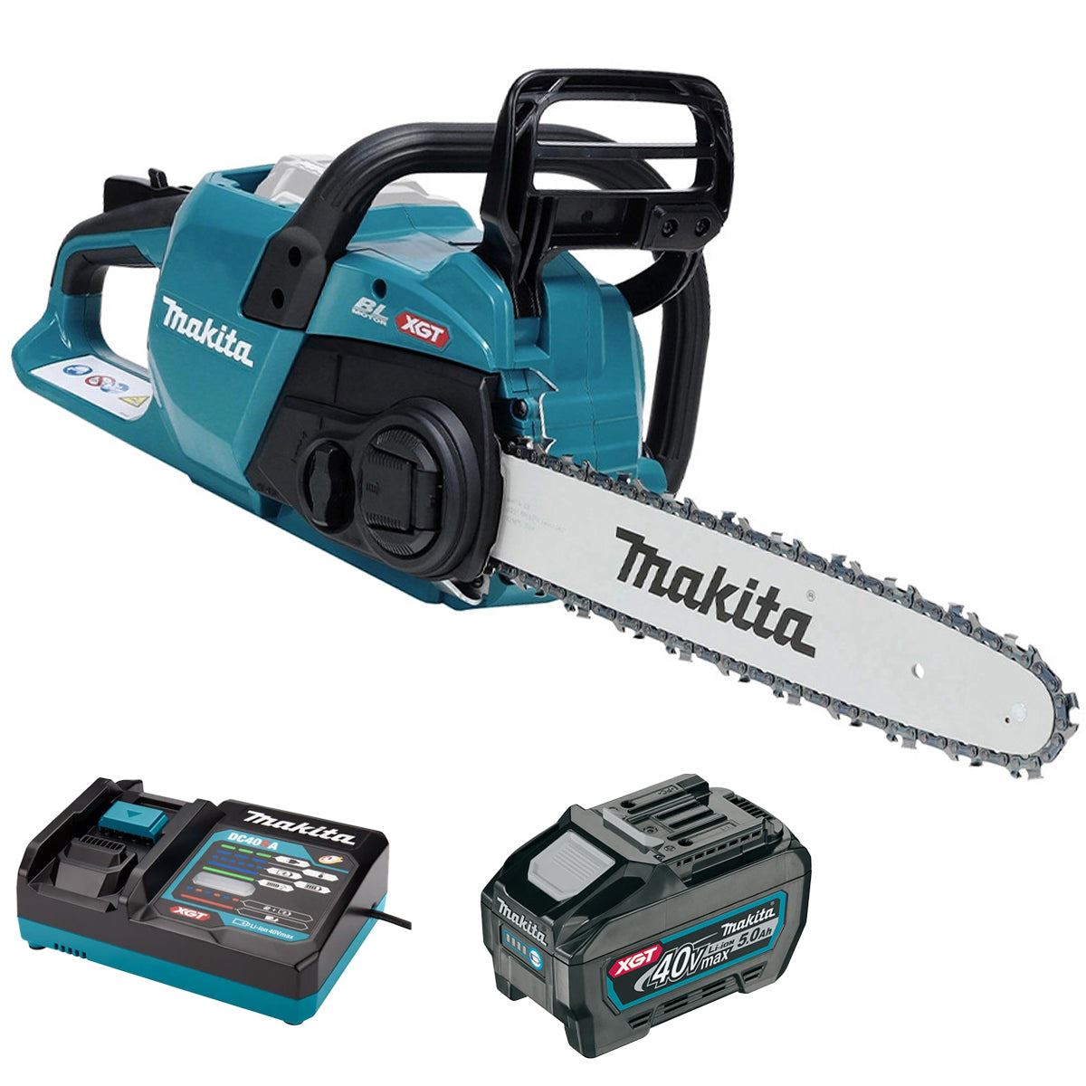 Makita UC022GZ 40V Max XGT Brushless 35cm Chainsaw with 1 x 5.0Ah Battery & Charger