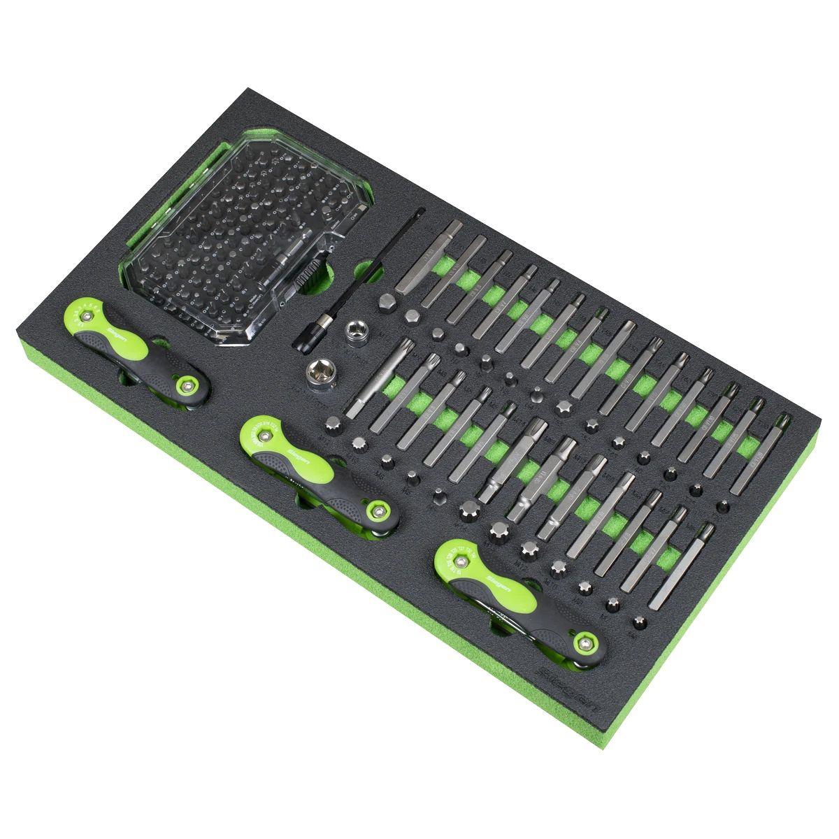 Sealey S01275 Siegen Specialised Bit Set & Folding Hex Keys with Tool Tray 170pc