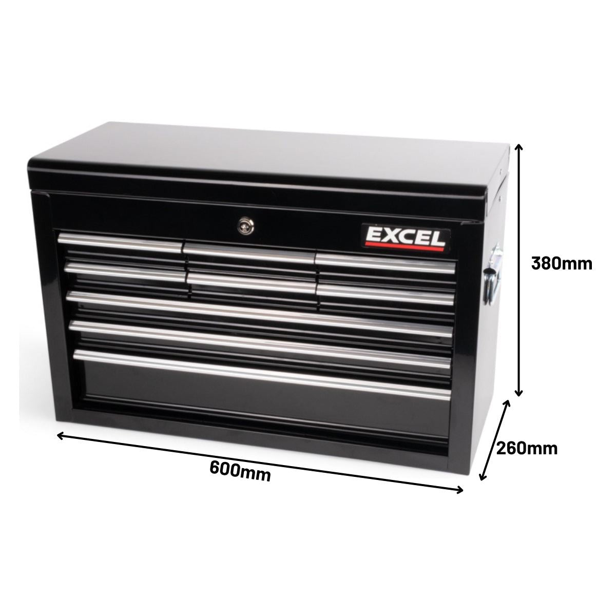 Excel 9 Drawers Portable Tool Chest Cabinet with Ball Bearing Slides Black