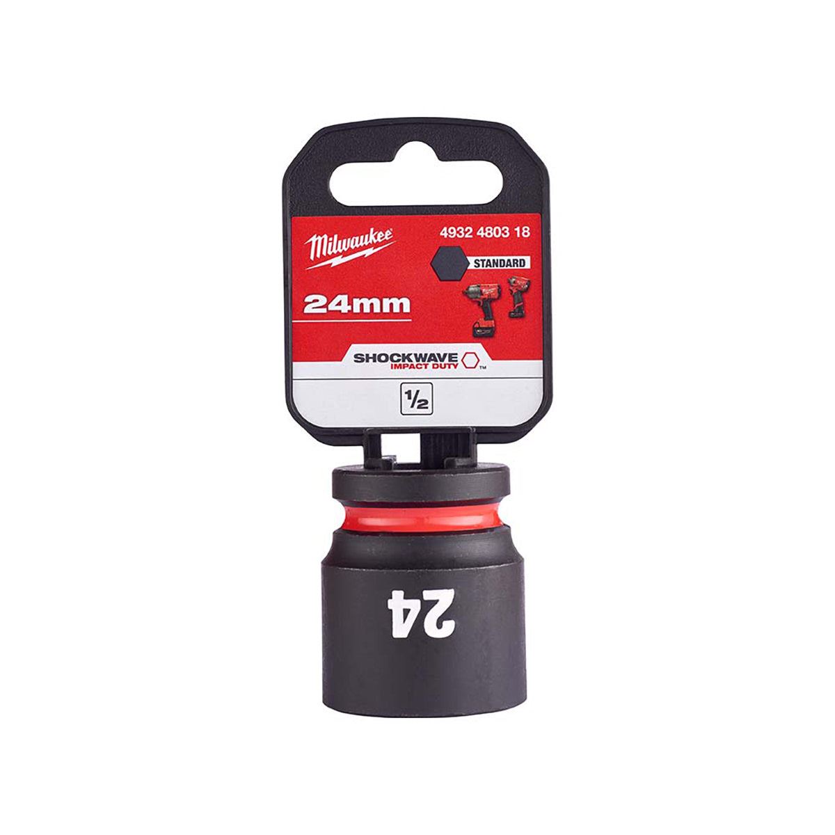 Milwaukee SHOCKWAVE 24mm 1/2” Drive Impact Socket 4932480318