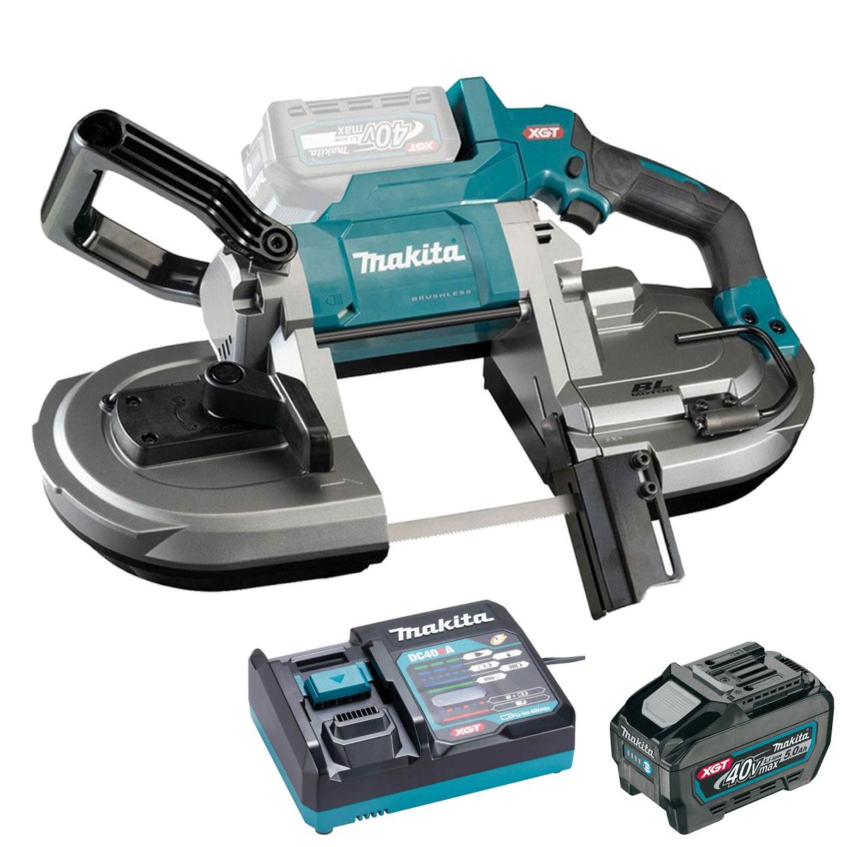 Makita PB002GZ 40V XGT Brushless Band Saw with 1 x 5.0Ah Battery & Charger