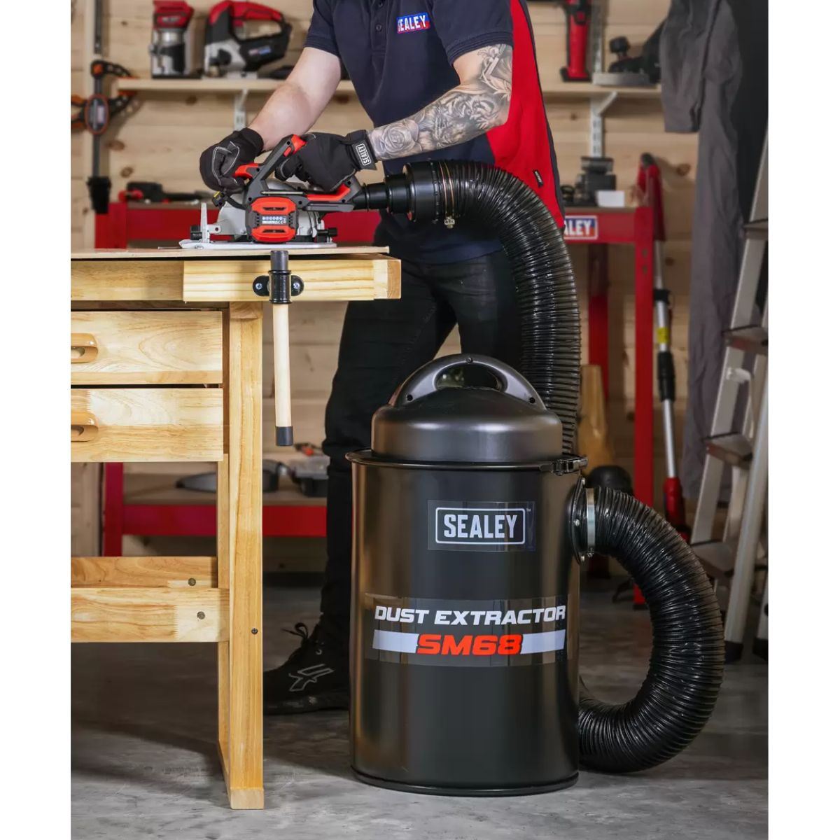 Sealey SM68 Portable Dust Extractor 50L 1200W/230V