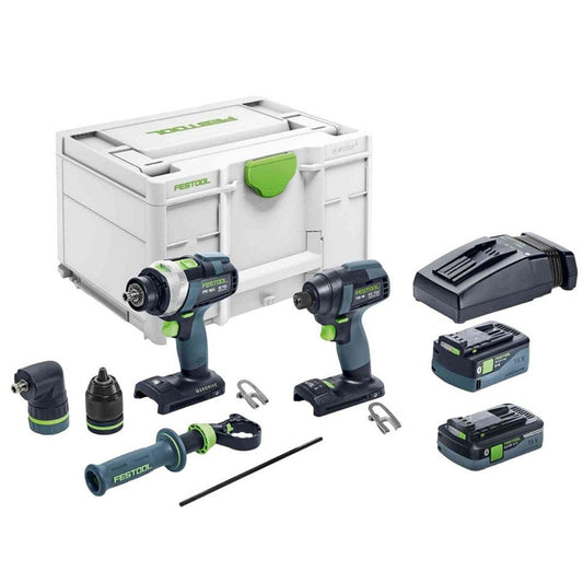 Festool TID 18 5,0/4,0-Set TPC 18/4 18V Brushless Percussion Drill & Impact Driver With 1 x 5.0Ah/4.0Ah Battery, Charger 577655