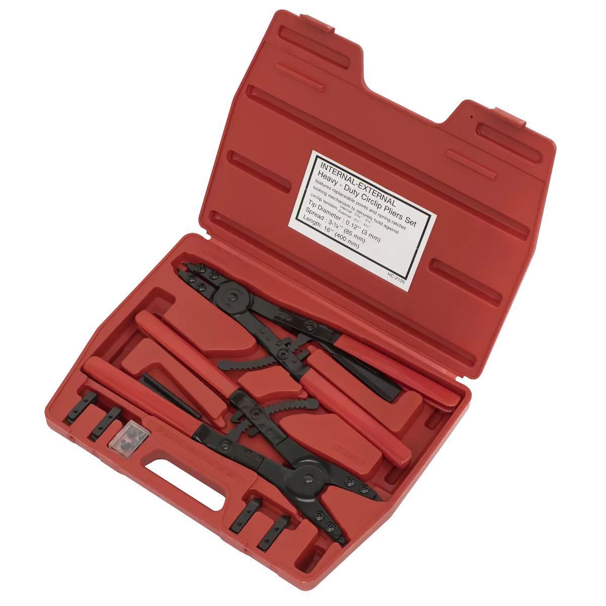 Sealey AK8501 400mm Heavy-Duty Circlip Pliers Set Internal/External