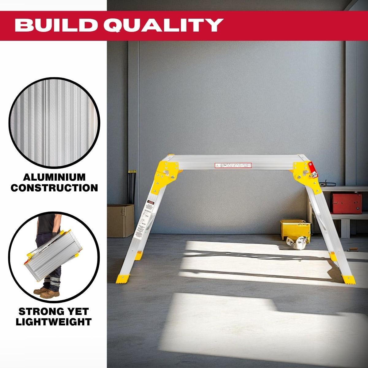 Excel Heavy Duty Aluminium Platform Work Bench Folding Hop Up 300mm x 700mm Item Condition Box Opened Never Used