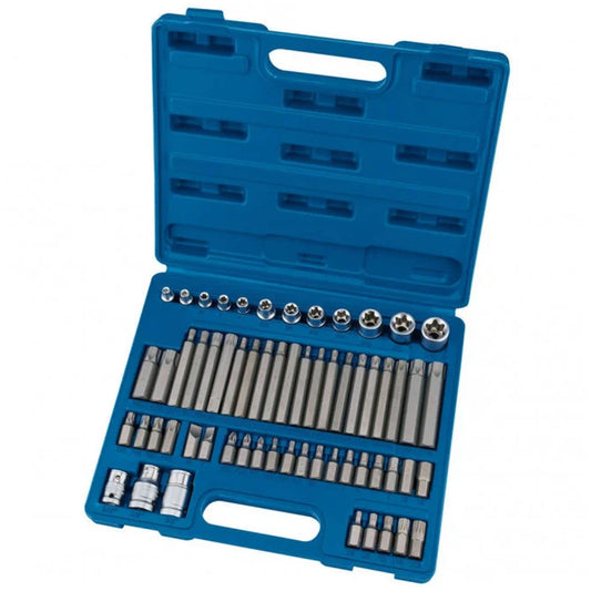 Draper Square Drive Mechanics Socket and Bit Set 61 Piece 3/8" 1/2" - 63376