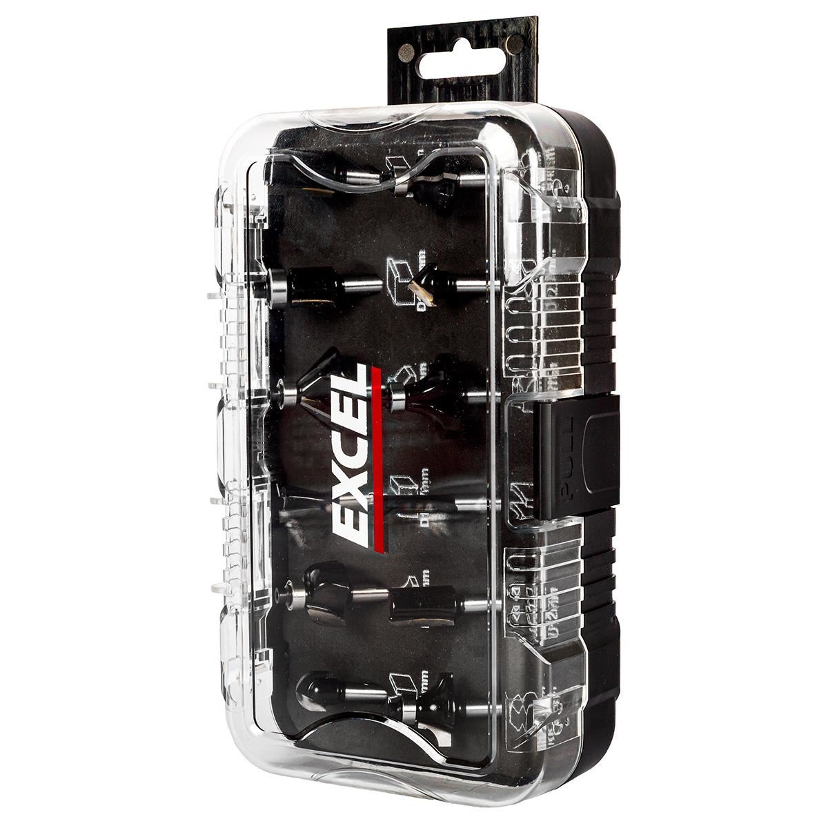 Excel 1/4in Shank TCT Router Cutter Bit 12 Piece Set