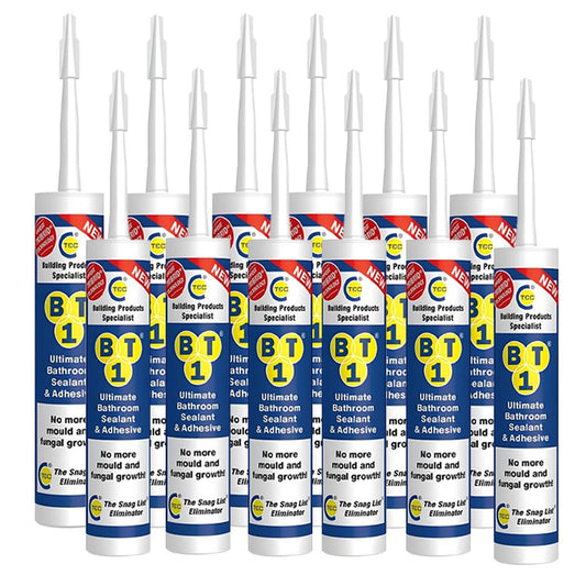 C-TEC BT1 290ml Ultimate Bathroom Sealant & Adhesive White Pack of 12